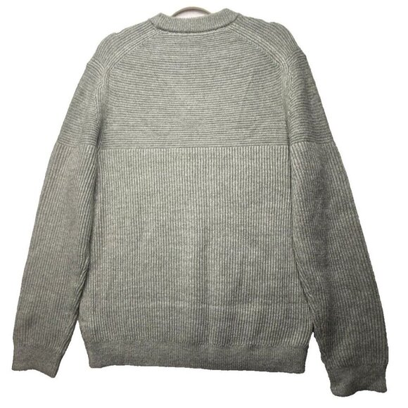 REISS Marcus Crew Neck Ribbed Jumper Top in Sage Sz XL Men's Wool Alpaca Sweater - Picture 4 of 11